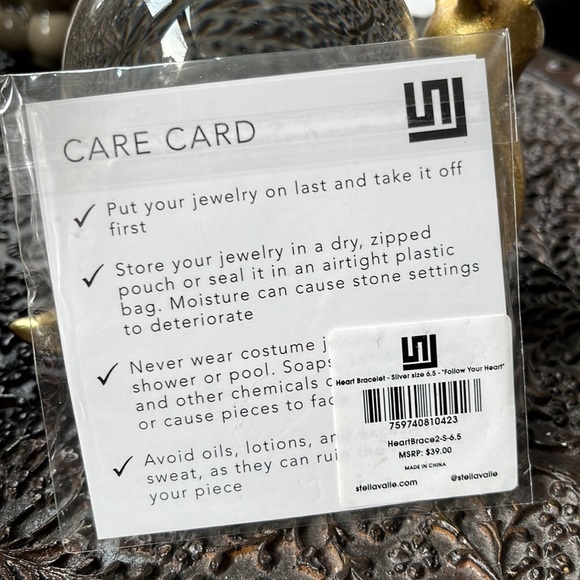 NWT STELLA VALLE MODERN CHARM SILVER HEART CUFF BRACELET - Picture 3 of 3